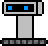 The robot sprite. It's crude, and the robot has blue eyes.