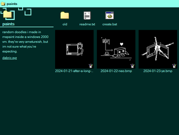 the page that shows the drawings. it looks like the file explorer from windows 2000, but mainly blue